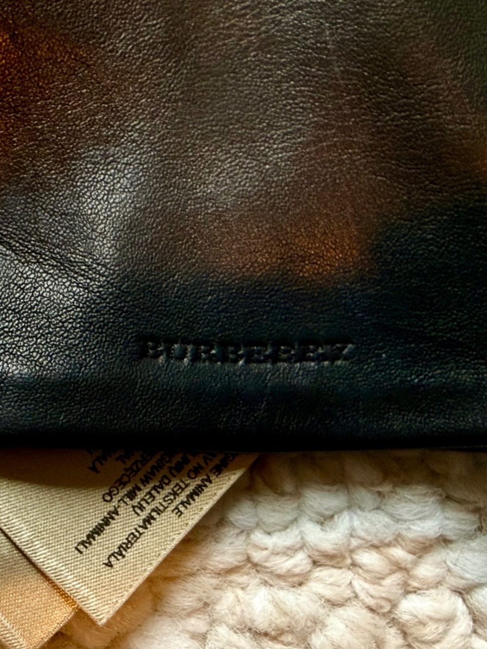 Women's Burberry Brown Leather Gloves